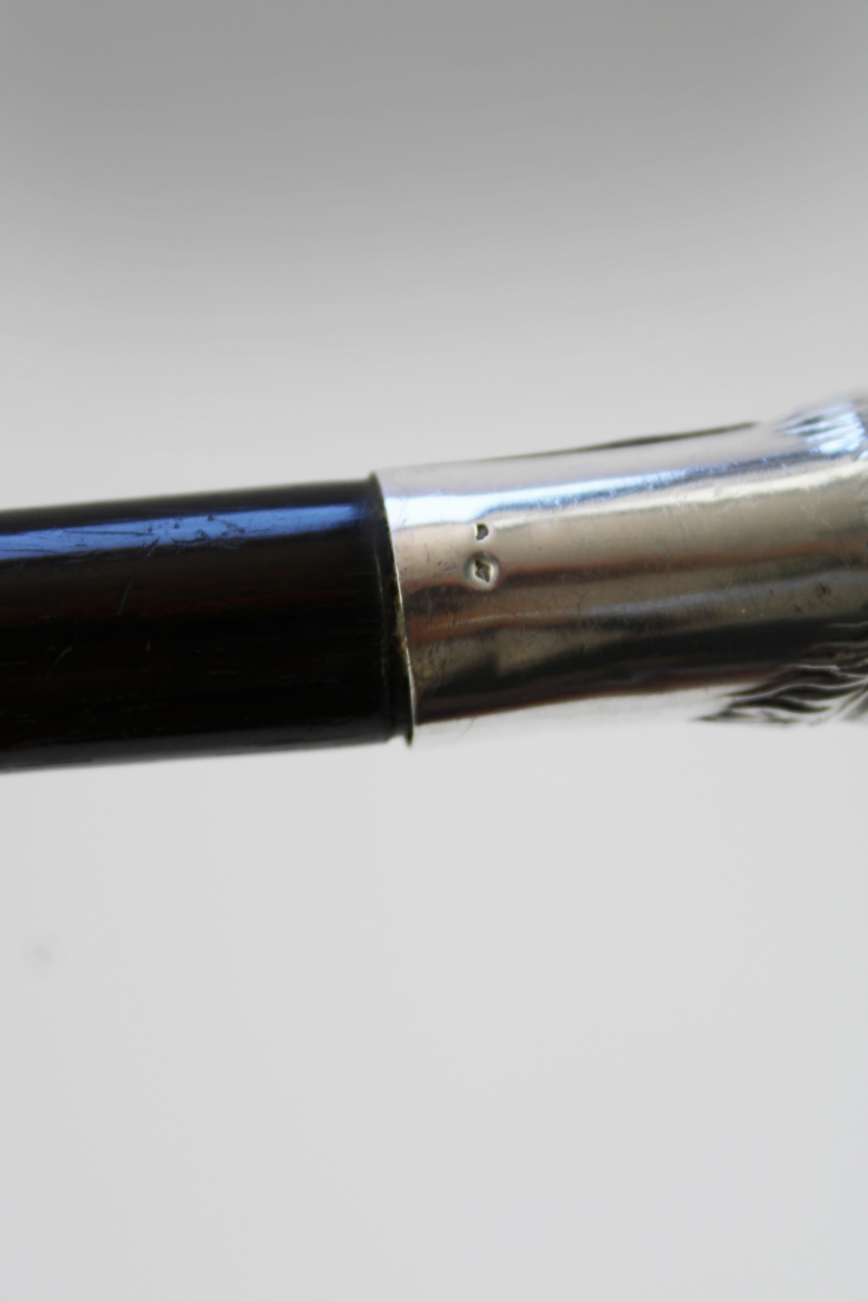 Bastón indio palo de rosa plata Lucien Gaillard Nativo americano 1900 Francia en venta 1