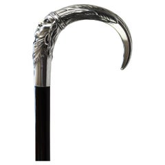 Walking Stick Indian Silver Rosewood Lucien Gaillard Native American 1900 France