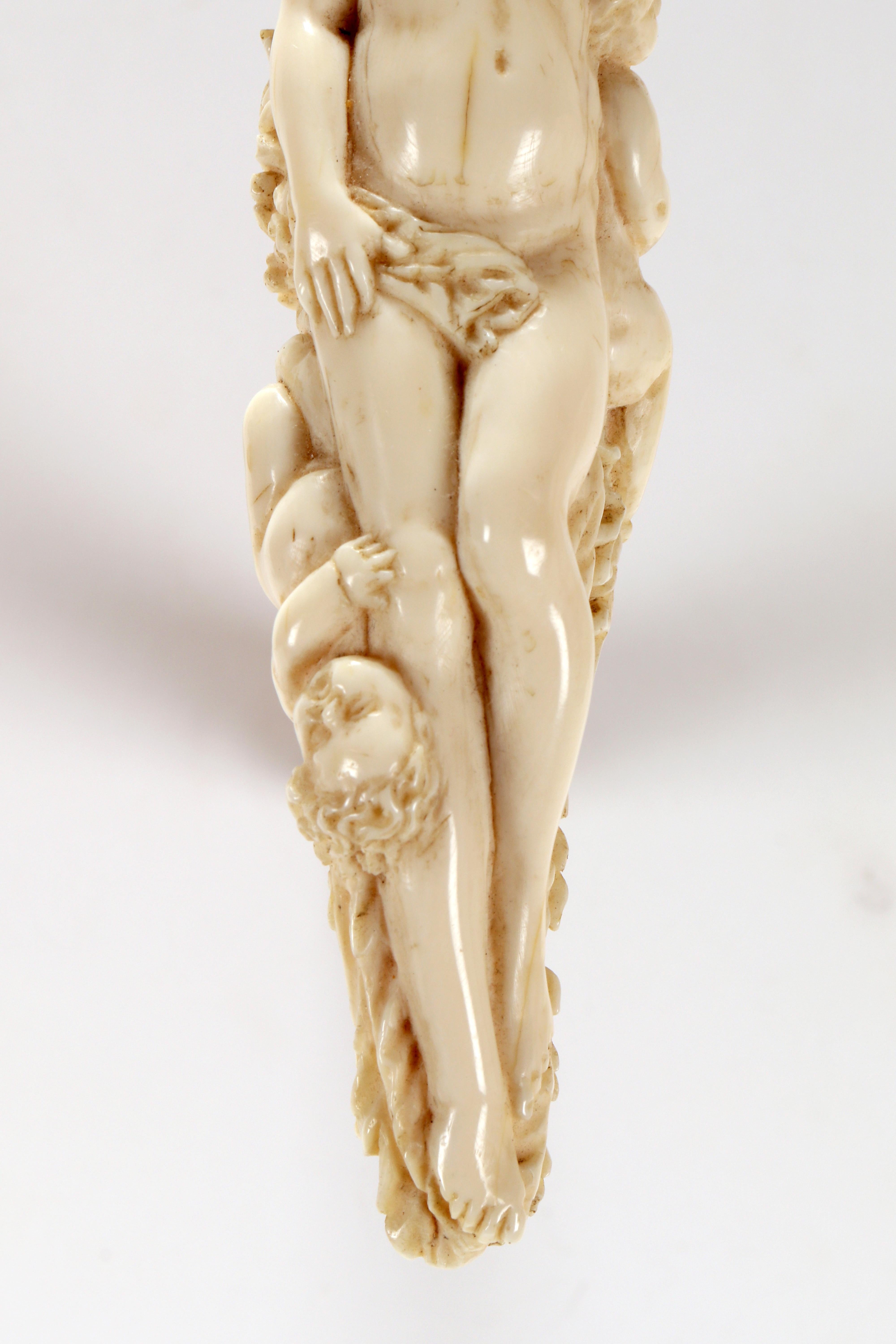 Spazierstock, großer geschnitzter Elfenbeingriff von Opstal, Flandern Mitte des 17. Jahrhunderts. im Angebot 11