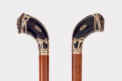 Walking stick made by W. A. Bolin, horn and silver gilt. Stockolm, Sweeden 1917.