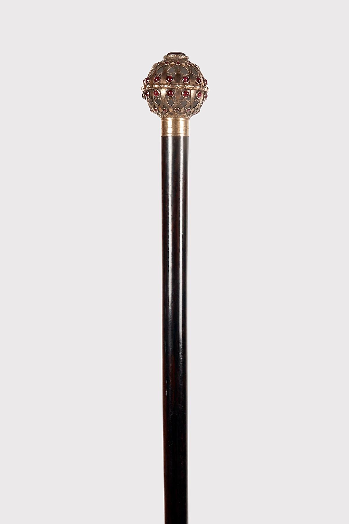 Belge Canne, cristal de roche, par Leopold van Strydonk, Bruxelles, Belgique 1900. en vente