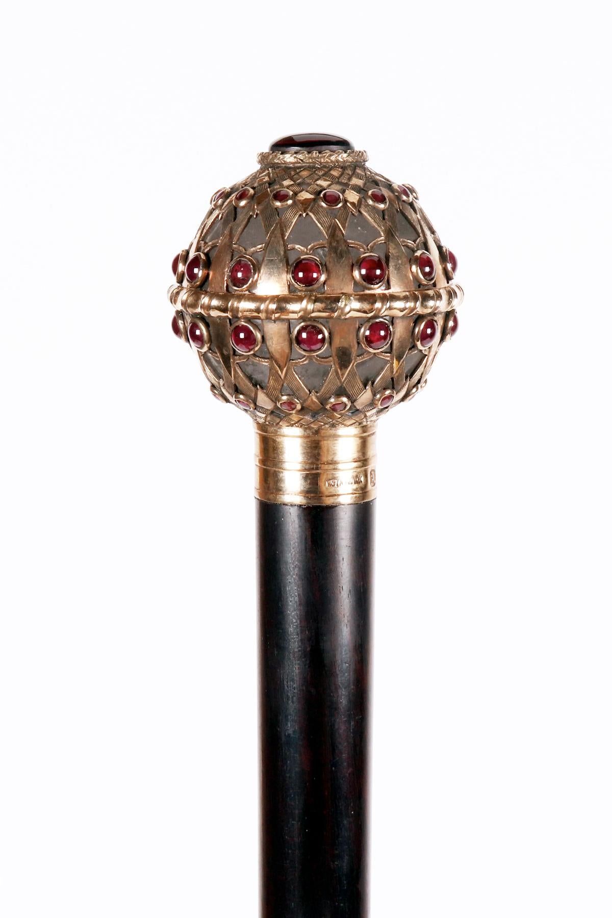 Canne, cristal de roche, par Leopold van Strydonk, Bruxelles, Belgique 1900. en vente 3