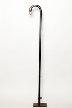 Walking stick, silver handle depicting an elephant head, Germany 1890.