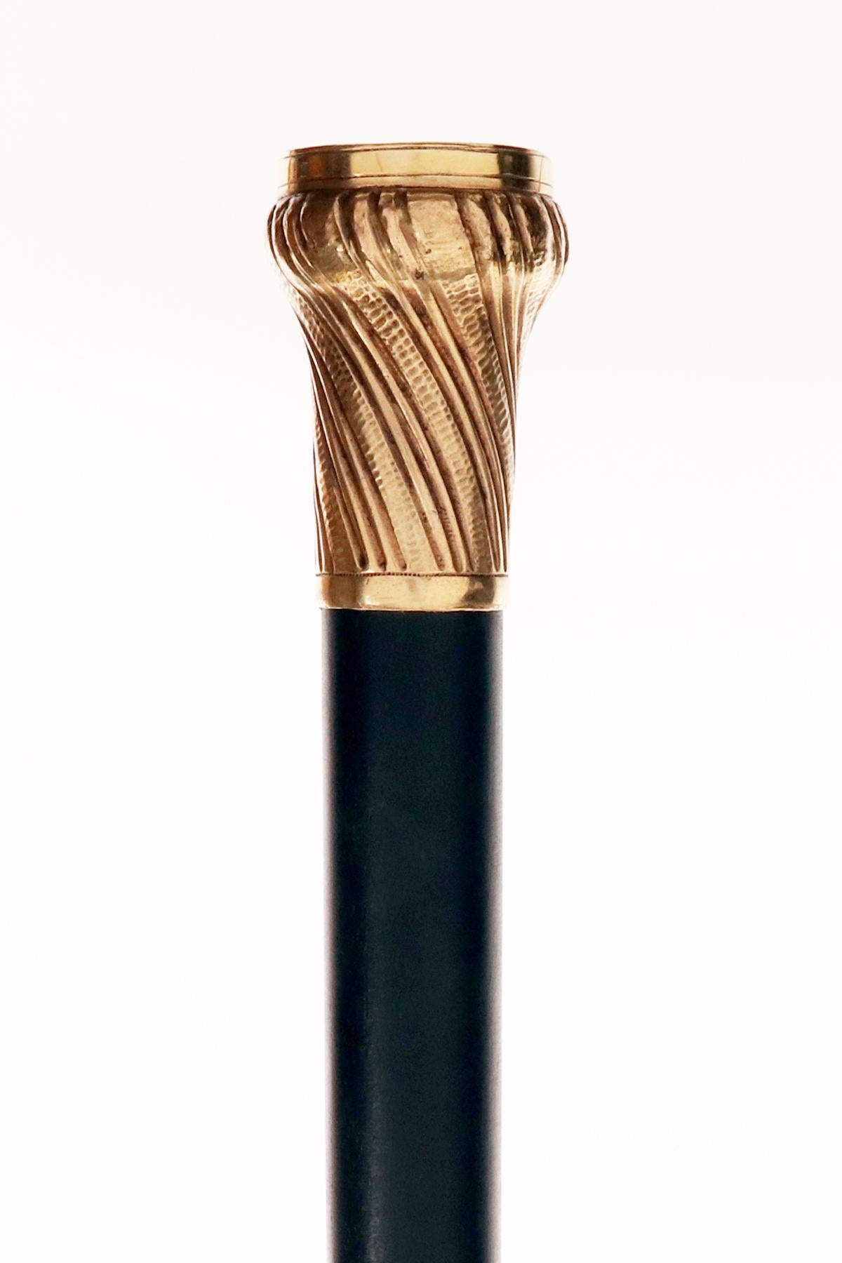 French Walking stick, silver knob with intaglio glass, by Anton Pribil, Austria 1900. For Sale