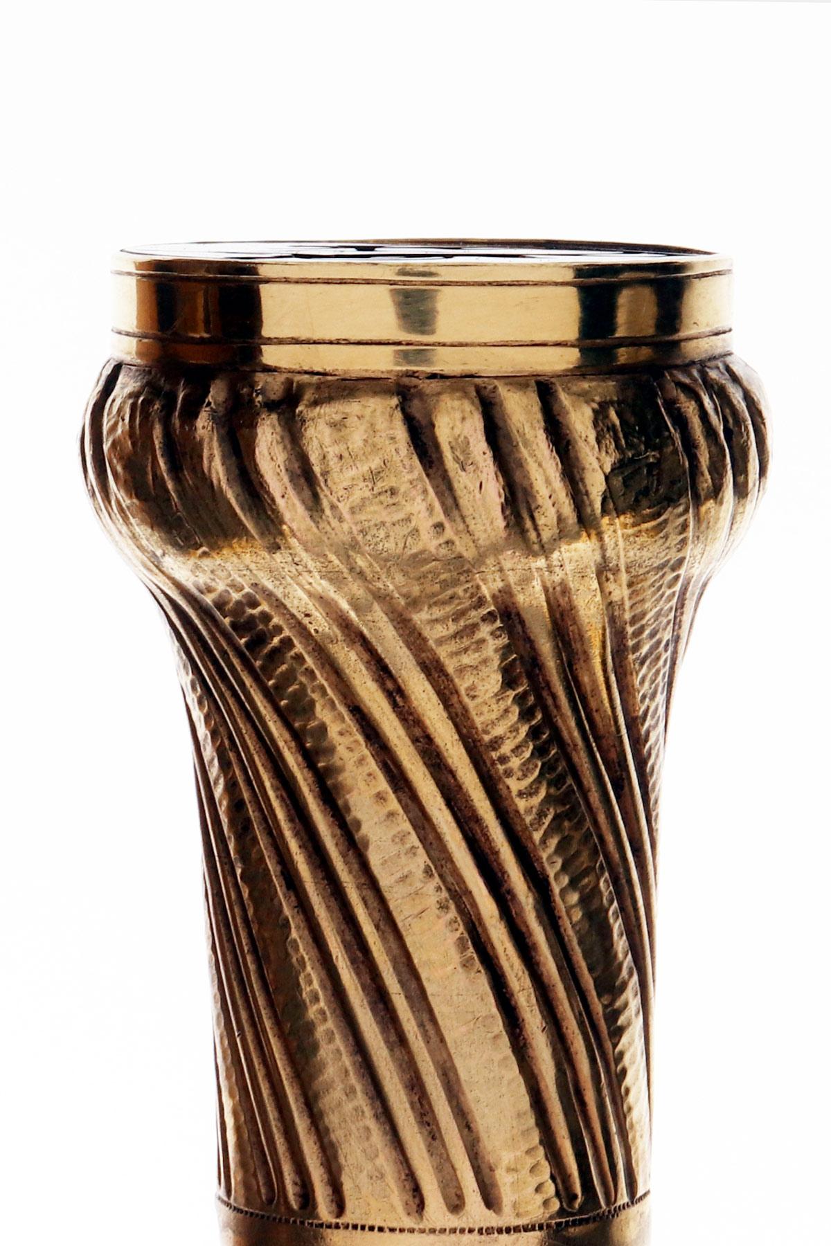 Metal Walking stick, silver knob with intaglio glass, by Anton Pribil, Austria 1900. For Sale