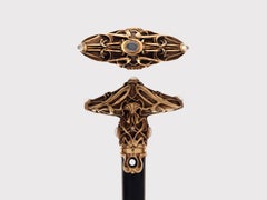 Walking stick, silver with moonstones, by Georg Anton Scheid. Austria 1905.