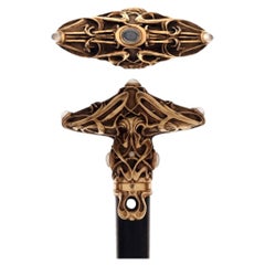 Walking stick, silver with moonstones, by Georg Anton Scheid. Austria 1905.