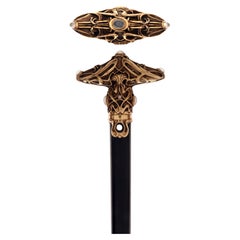 Walking stick, silver with moonstones, by Georg Anton Scheid. Austria 1905.