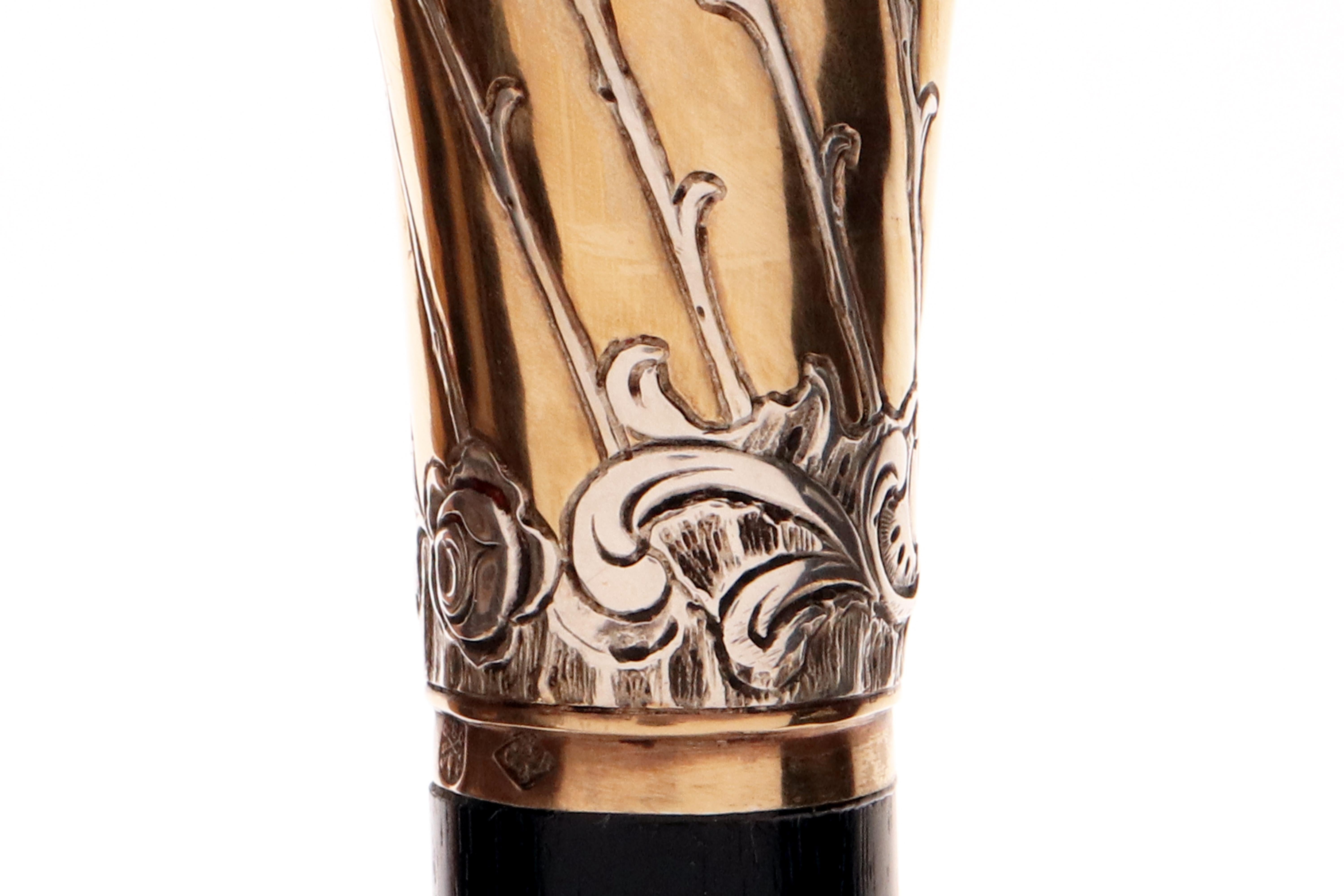 Walking stick, with painted miniature of St. Luke, Giulio Zanetti Italy 1860. For Sale 5