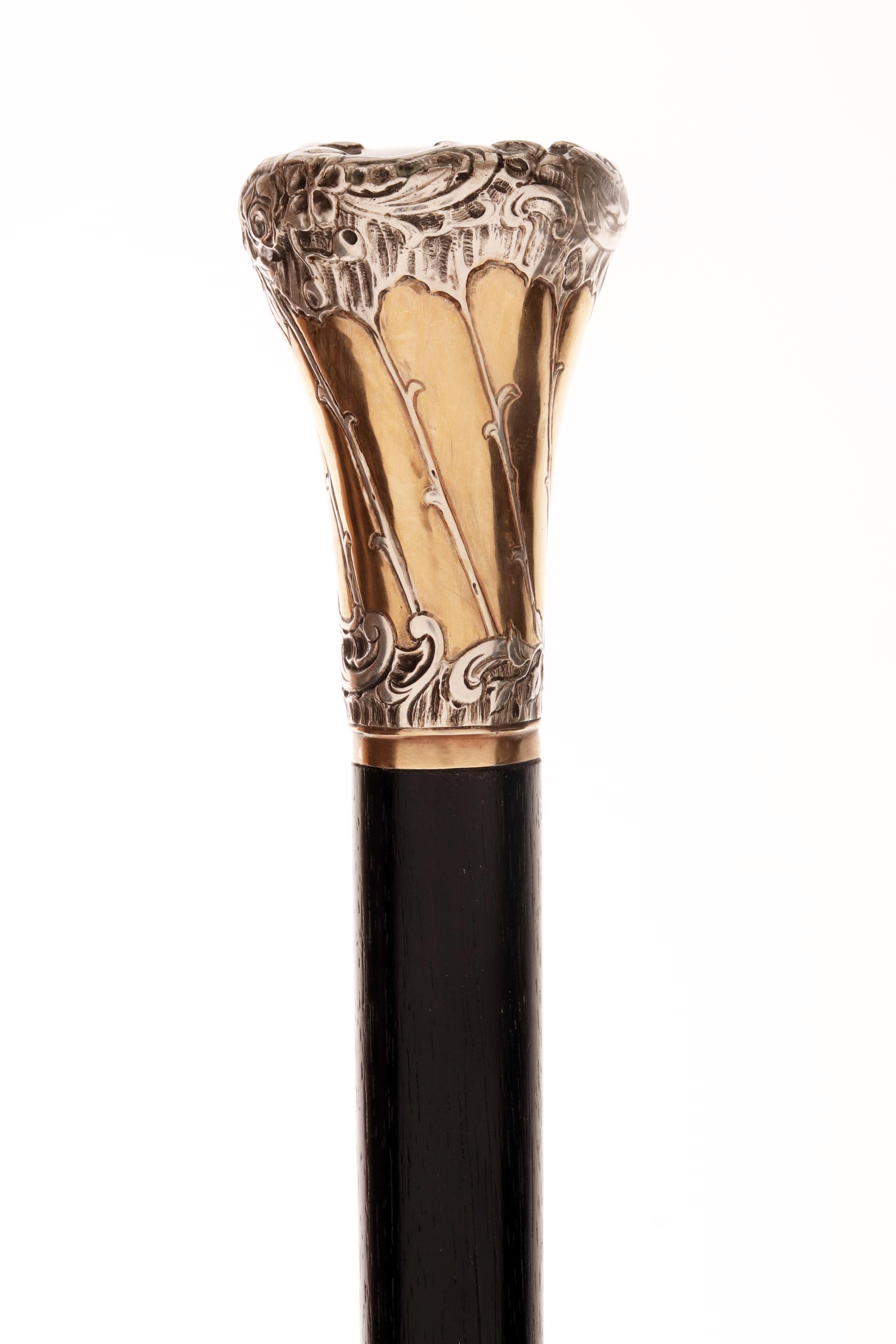 Mid-19th Century Walking stick, with painted miniature of St. Luke, Giulio Zanetti Italy 1860. For Sale