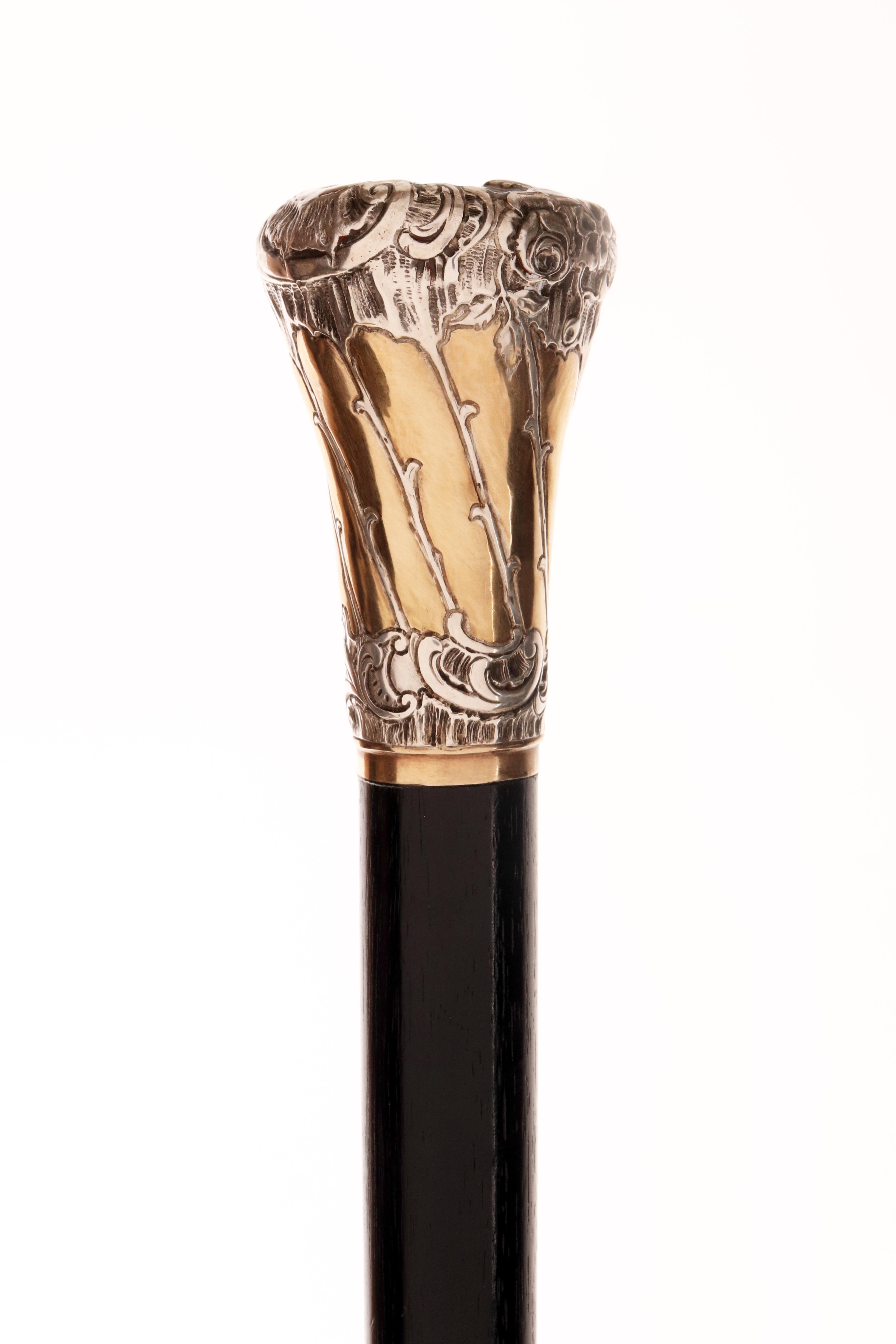 Walking stick, with painted miniature of St. Luke, Giulio Zanetti Italy 1860. For Sale 2