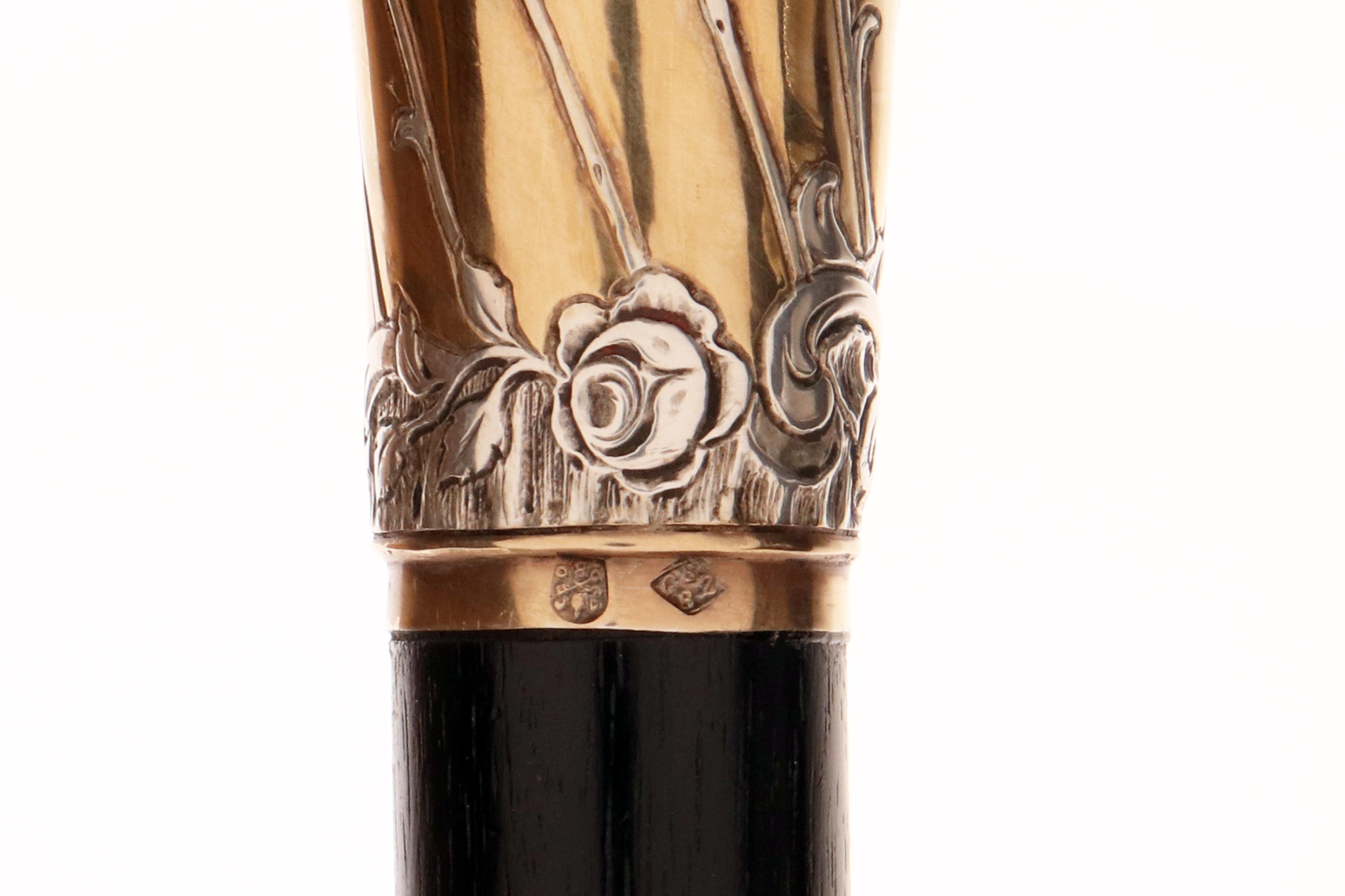 Walking stick, with painted miniature of St. Luke, Giulio Zanetti Italy 1860. For Sale 3