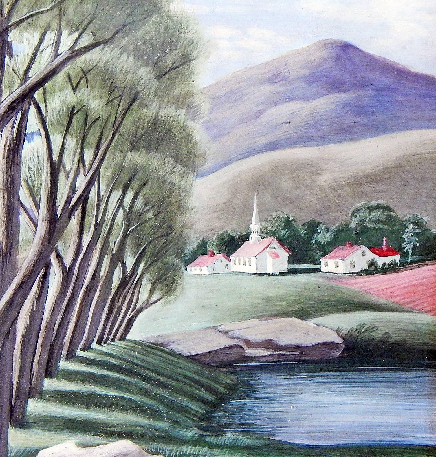 „Walking the Cows“ wichtiges sozial-realistisches Gemälde von Sternberg, 1944 (amerikanisch) im Angebot
