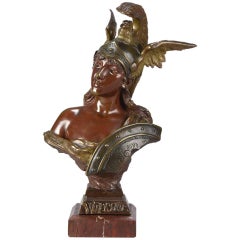 "Walkyrie" Art Nouveau Bronze by E Villanis