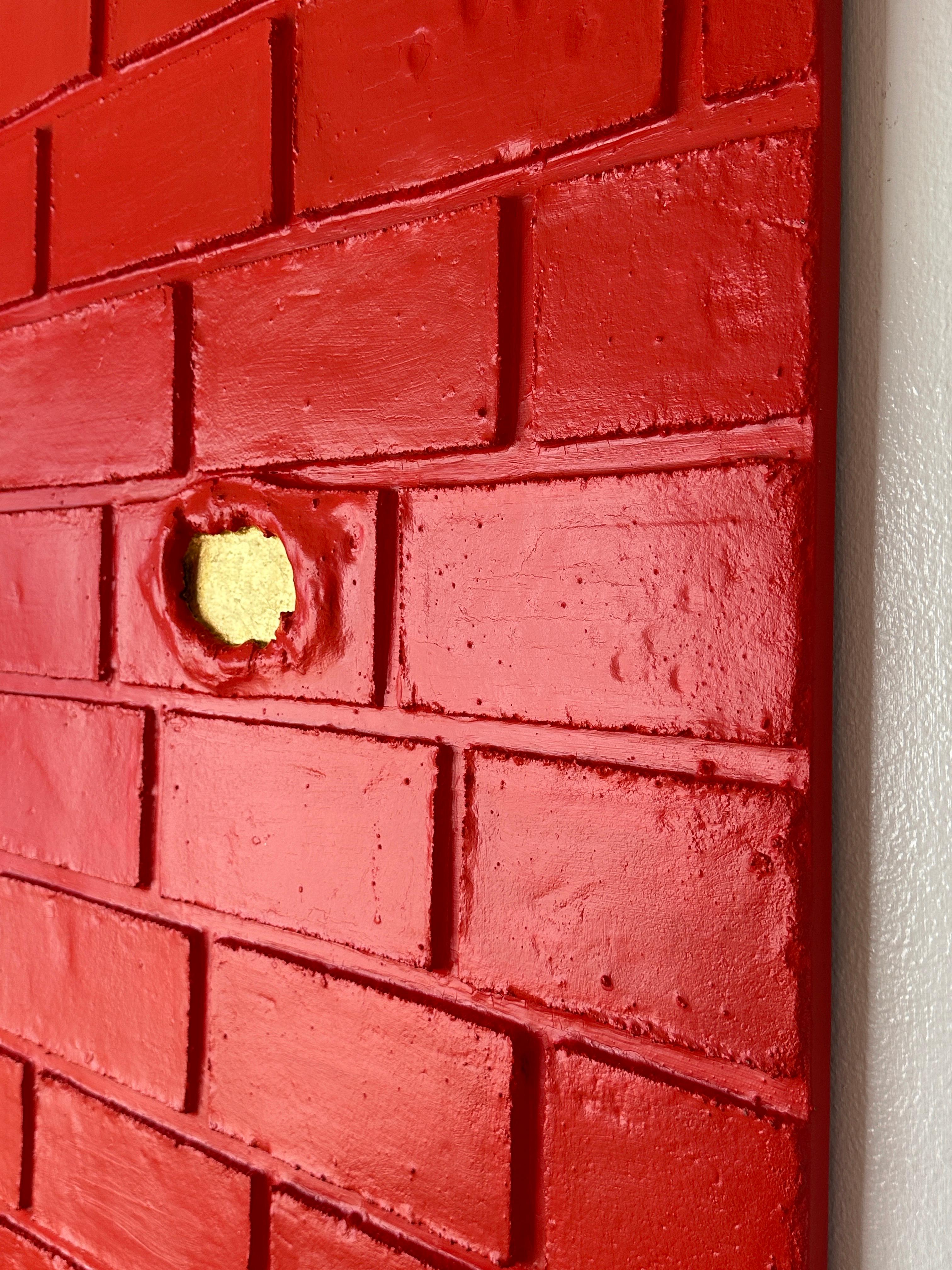 Cast Stone “WALL” Abstract Sculpture Painting by Maria Savino For Sale