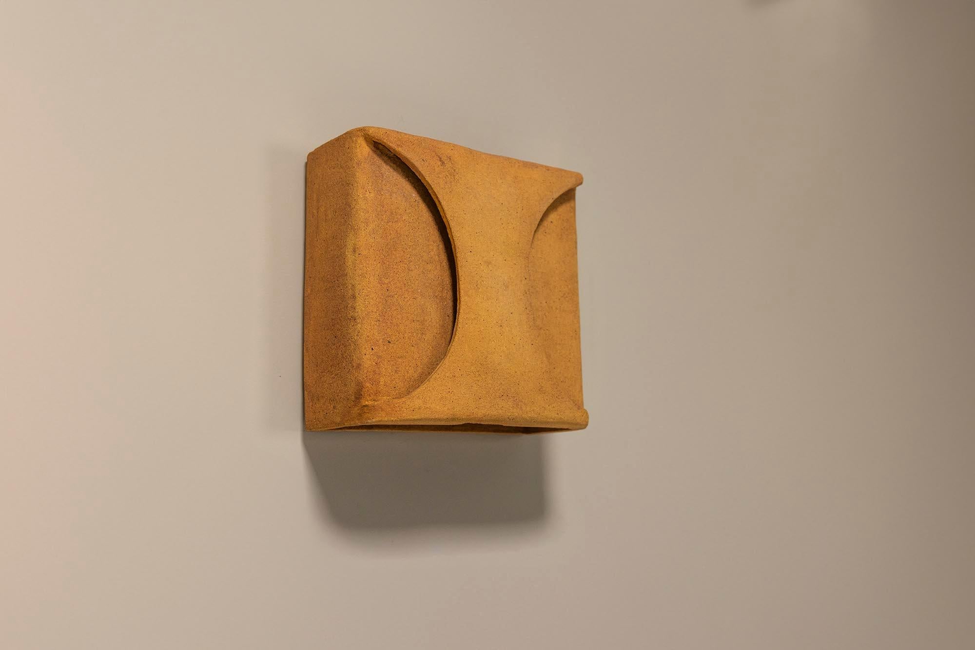 Mid-Century Modern Wall Applique by Guy Bareff in Terracotta and Grog Clay, France 1970s For Sale