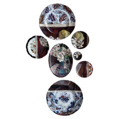 Wall Art Installation: Ceramic Plates and Oil on Canvas - "Bouquet of Narcissus"