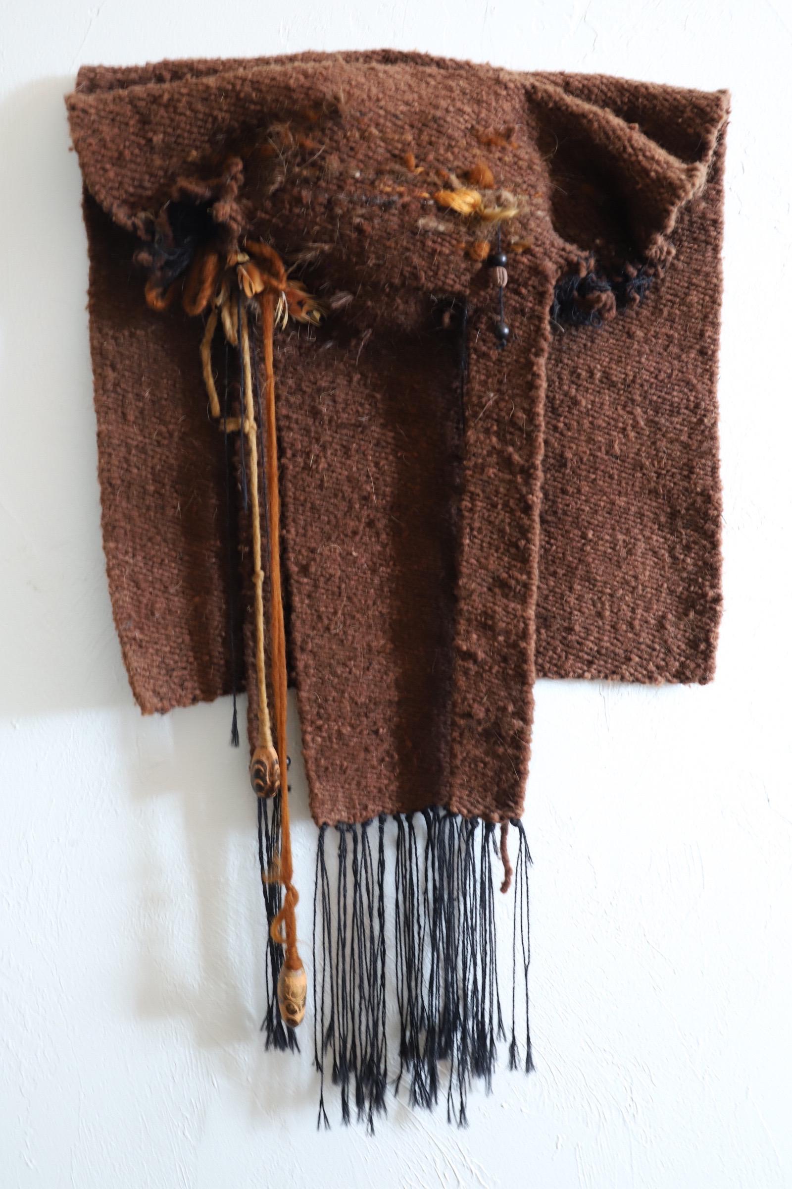 Wall Art Weaving with Beads and Feathers For Sale 3