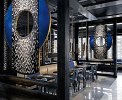 Wall Art Work Aluminium Panel Horsehair Leather Marble Mosaic Mother of Pearls