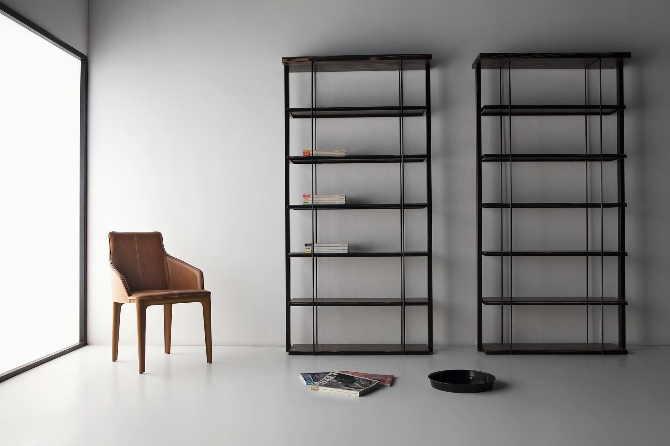 Wall Bookcase by Doimo Brasil
Dimensions:  W 100 x D 30 x H 200 cm 
Materials: Structure: Aged steel, Shelf: Veneer or lacquer.
  

With the intention of providing good taste and personality, Doimo deciphers trends and follows the evolution of man