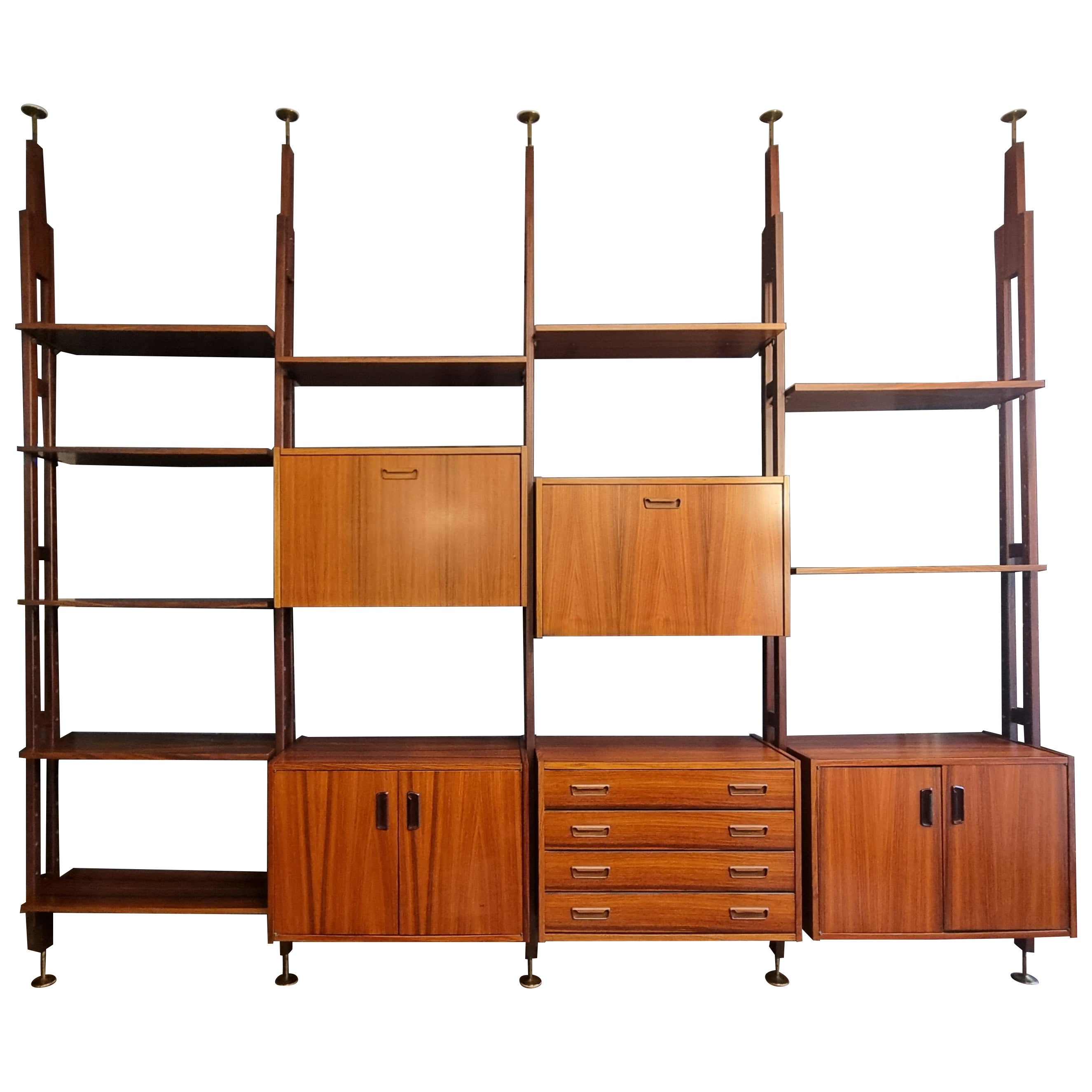 Wall bookcase by Gunnar Nielsen for Tibergaard, Denmark, 1960s in vendita