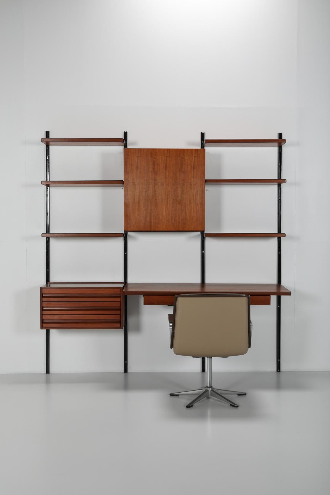 Wall Bookcase E22 by Osvaldo Borsani for Tecno, 1960s For Sale 6