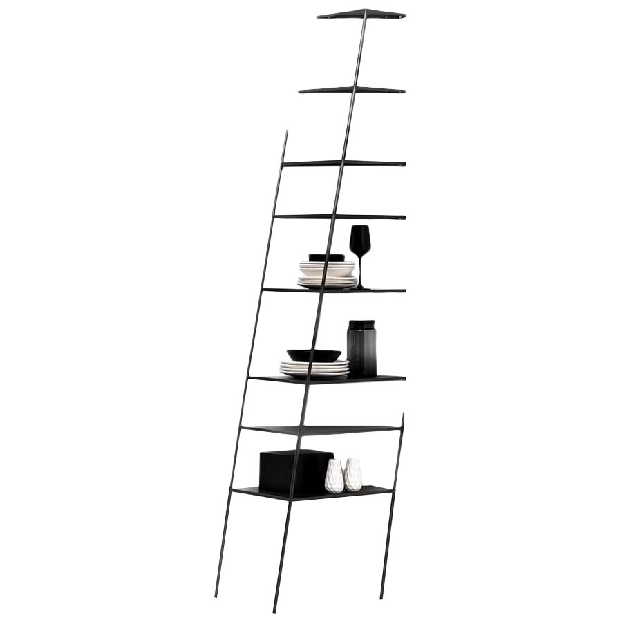 Wall bookshelf Mogg MAMÀ Big – Matte Black Lacquered Metal (RAL 9017)