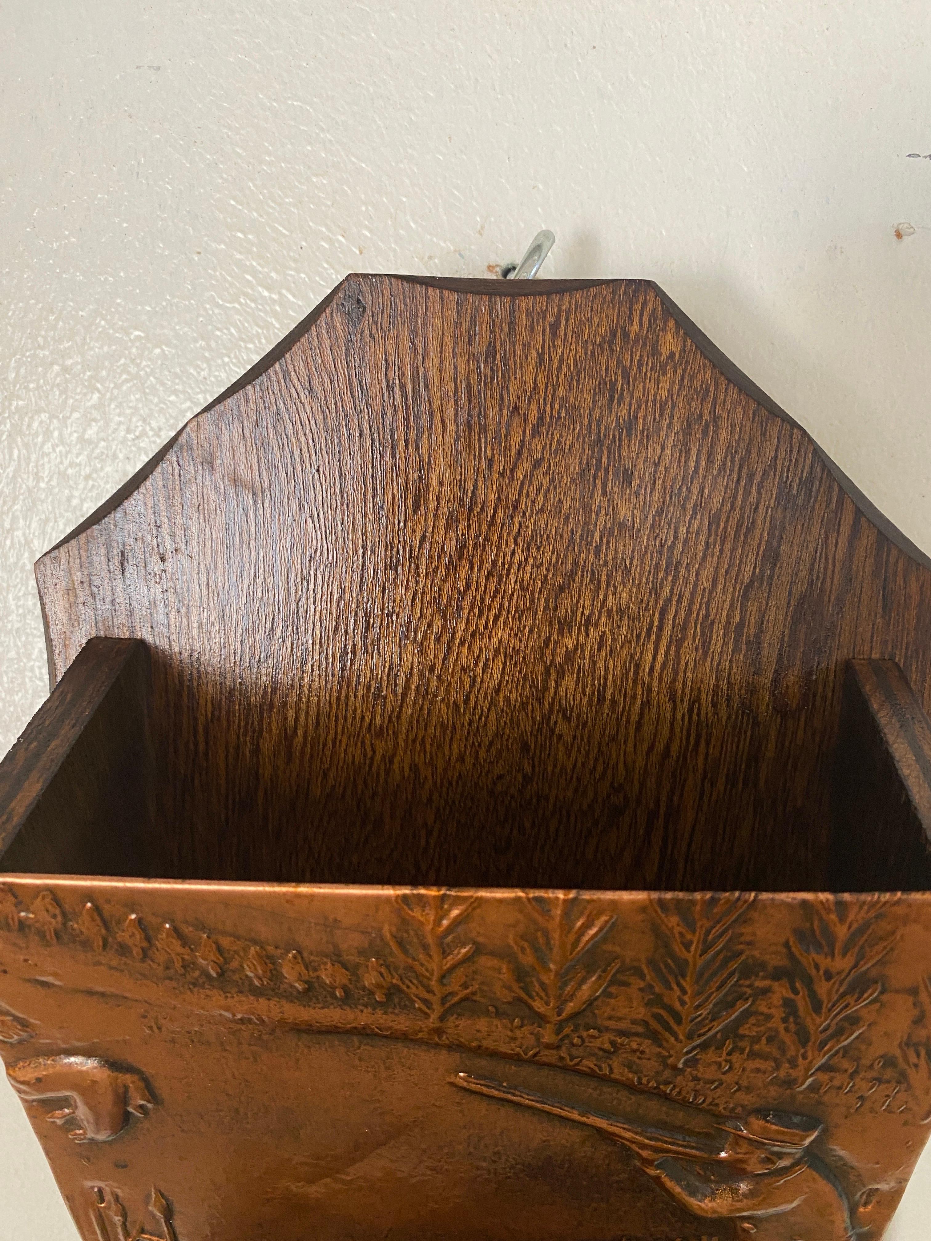 Wall Boxes in Cooper and Wood France 1960 Brown color For Sale 1