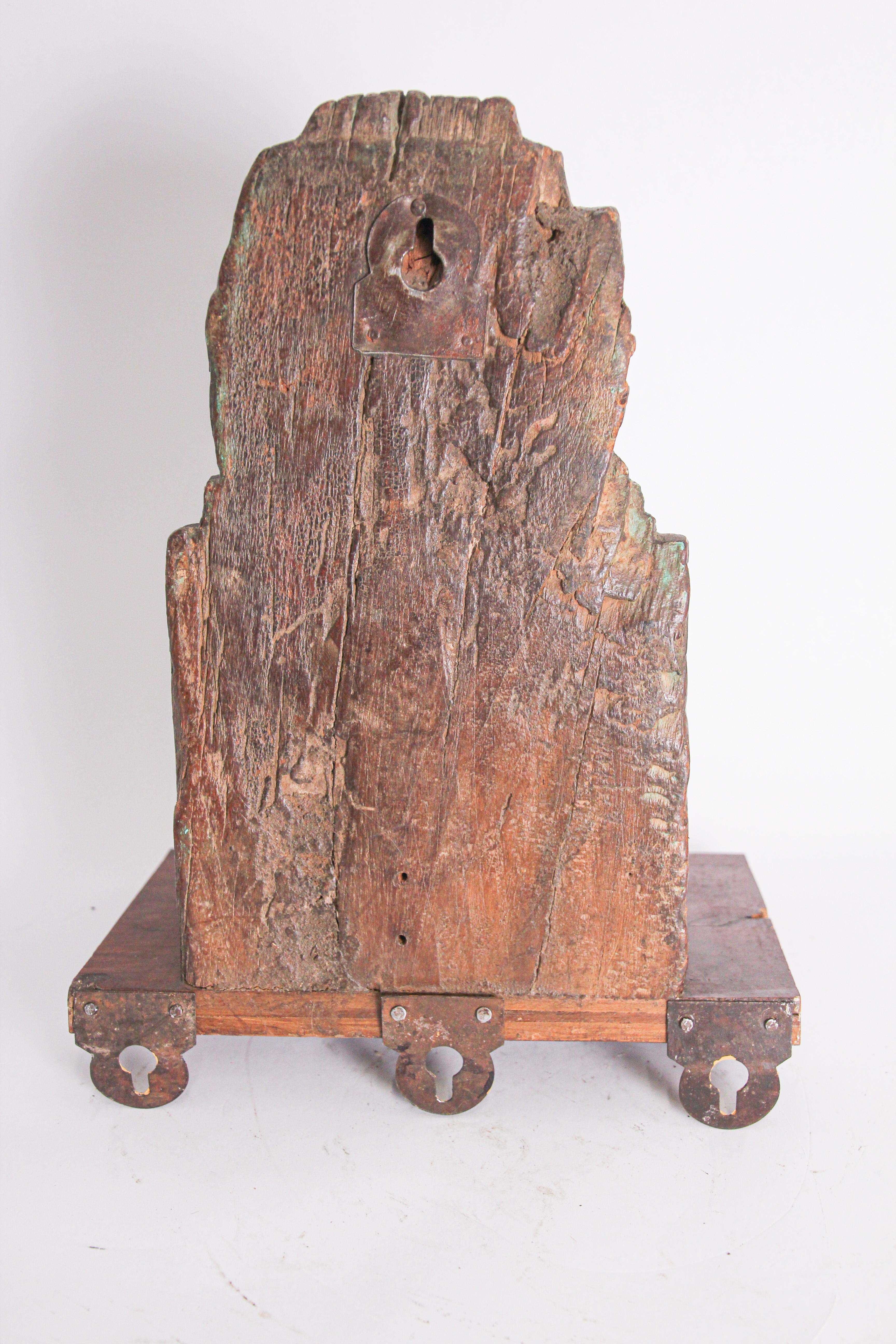 Anglo Raj Wall Bracket Architectural Carved Wood Fragment from India For Sale