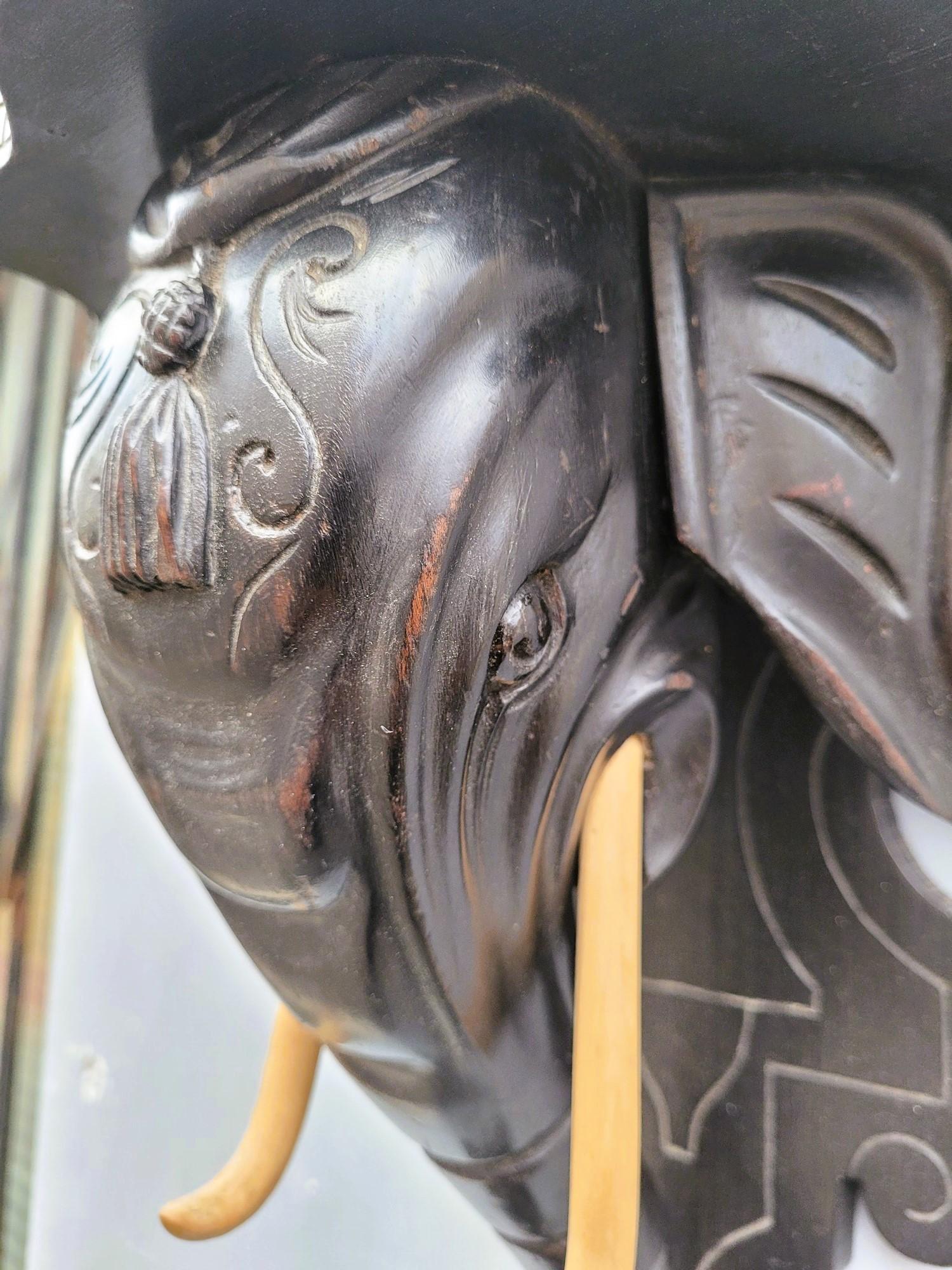 Wall bracket, Carved Wooden Elephant Head, 19th Century For Sale 3