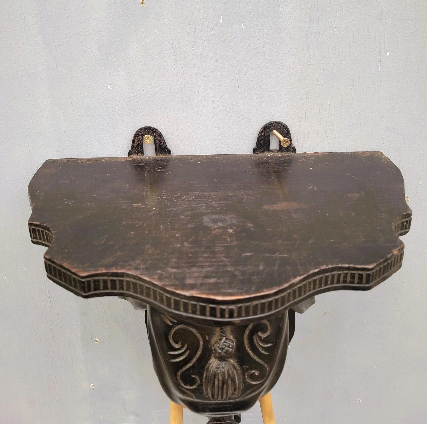 Fruitwood Wall bracket, Carved Wooden Elephant Head, 19th Century For Sale