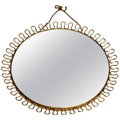 Wall Brass Loop Mirror by Josef Frank, Sweden, 1950s