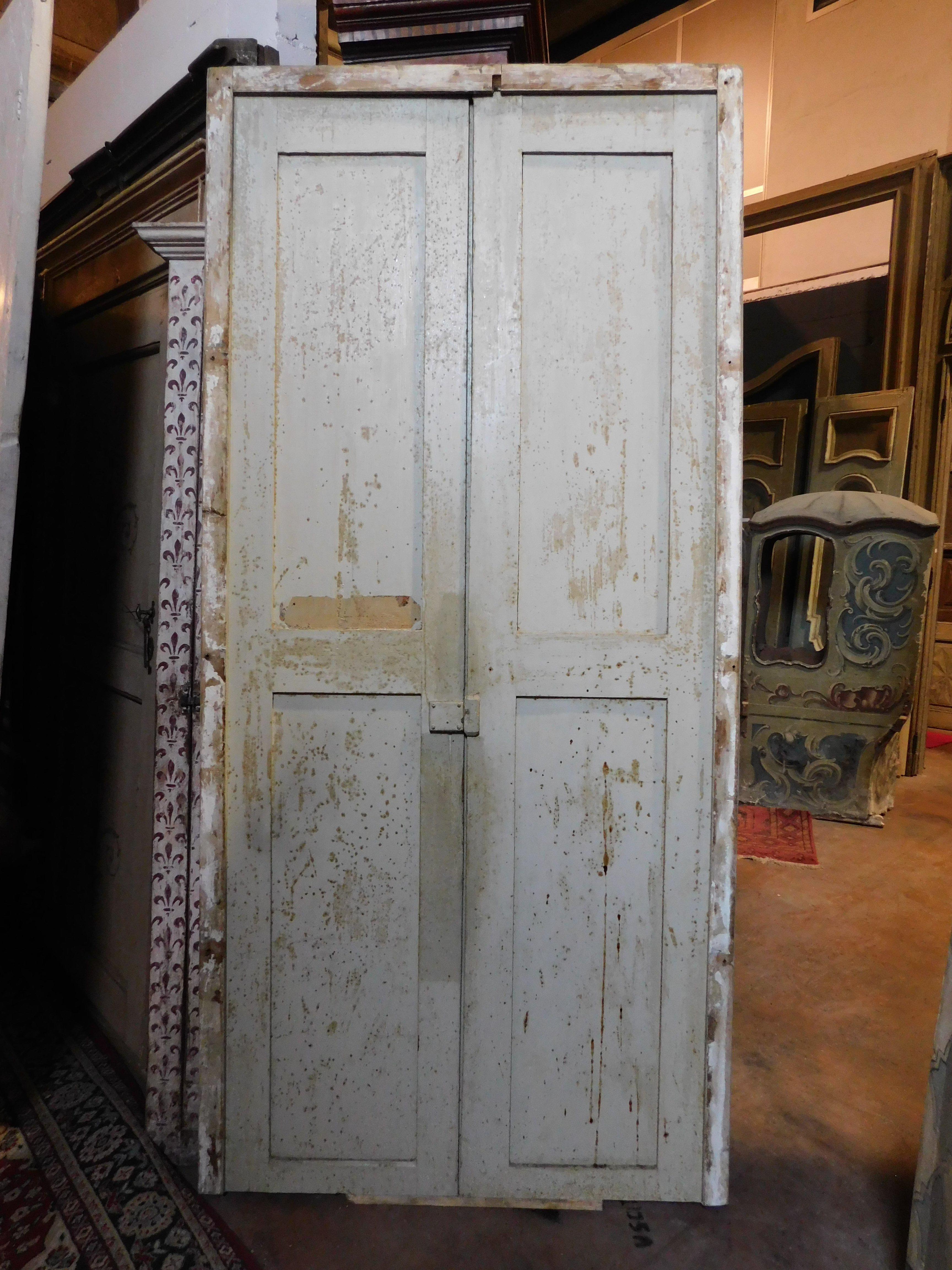 wall cabinet, double wing placard painted with geometric decorations, Italy 1