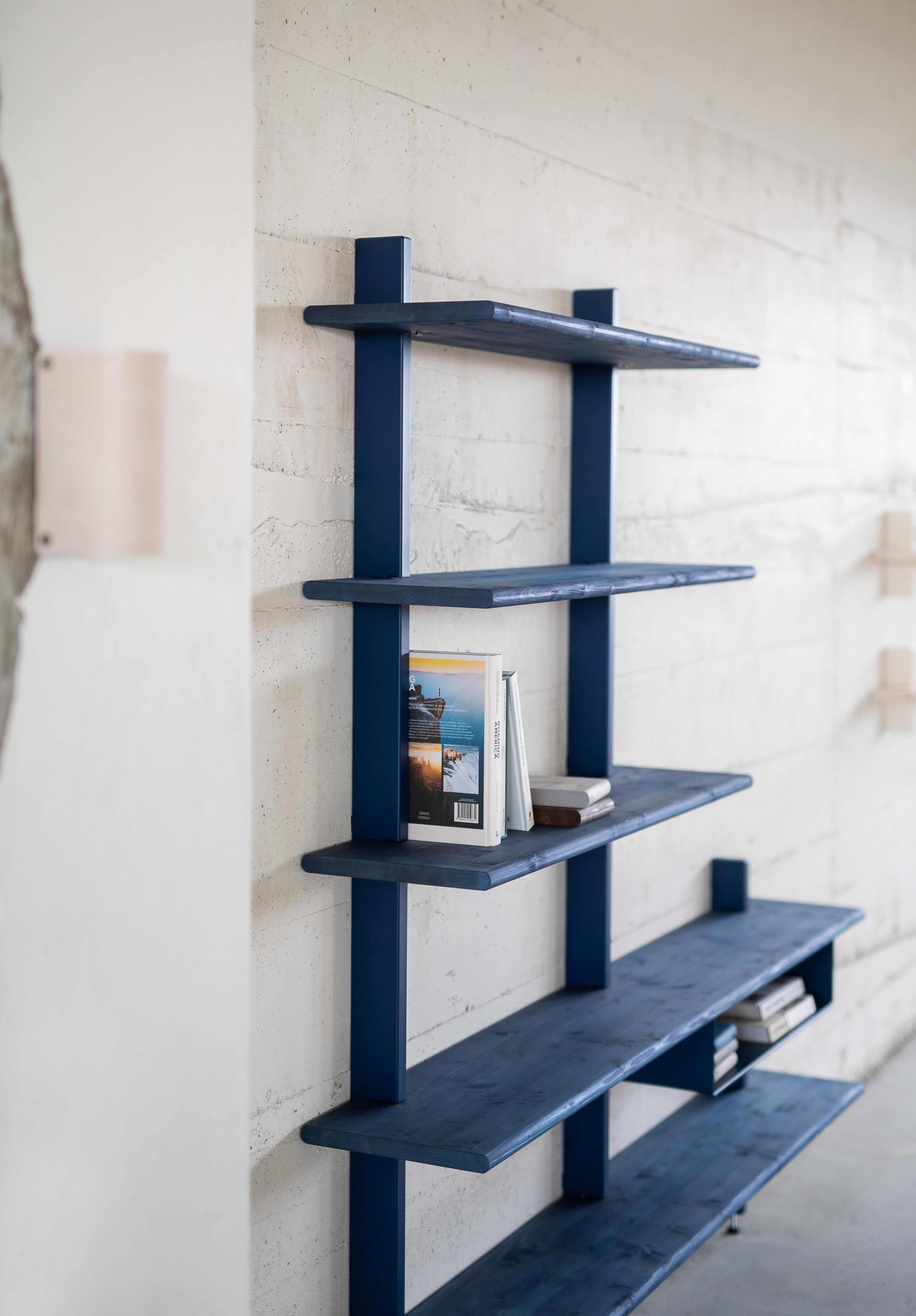 Metal Wall Cabinet Pine, a Modern Customisable Shelve System by Bas Vellekoop For Sale