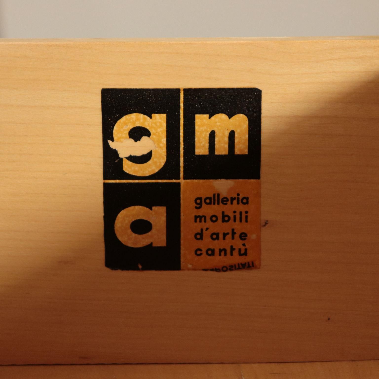 Italian Wall Cabinet, Rosewood Veneer Marble and Brass, 1960s GMA