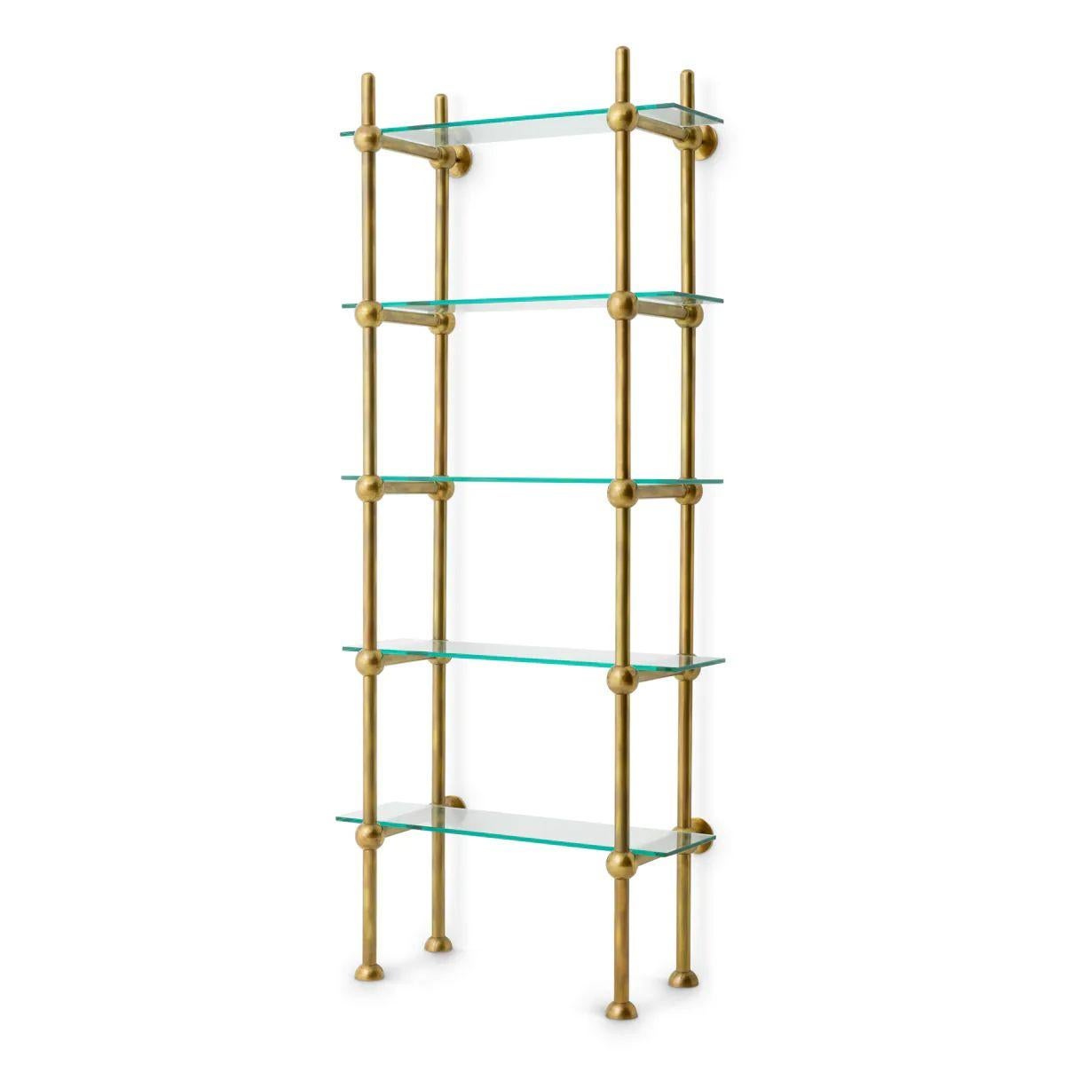 Armario de Pared con Acabado Latón y Cristal Transparente