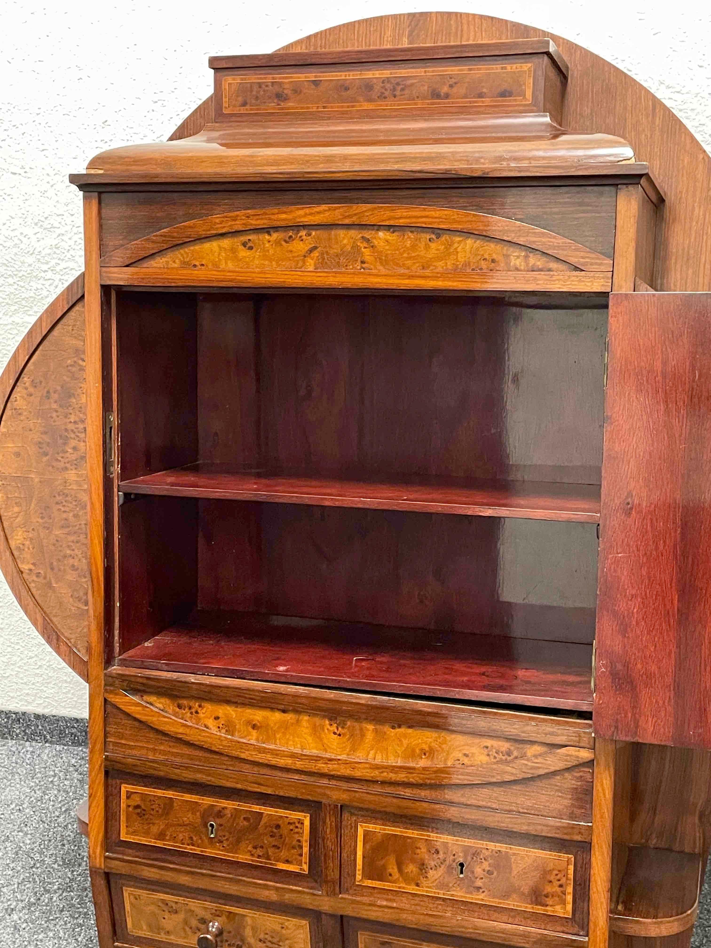 Wall Cabinet with Marquetry Inlays and Drawer Art Nouveau Vienna Austria, 1900s For Sale 3