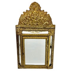 Retro Wall Cabinet with Mirror and Repousese Brass finishing Useful as key cabinet