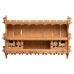 Wall Cabinet with Shelves in Pinewood Alpine Style