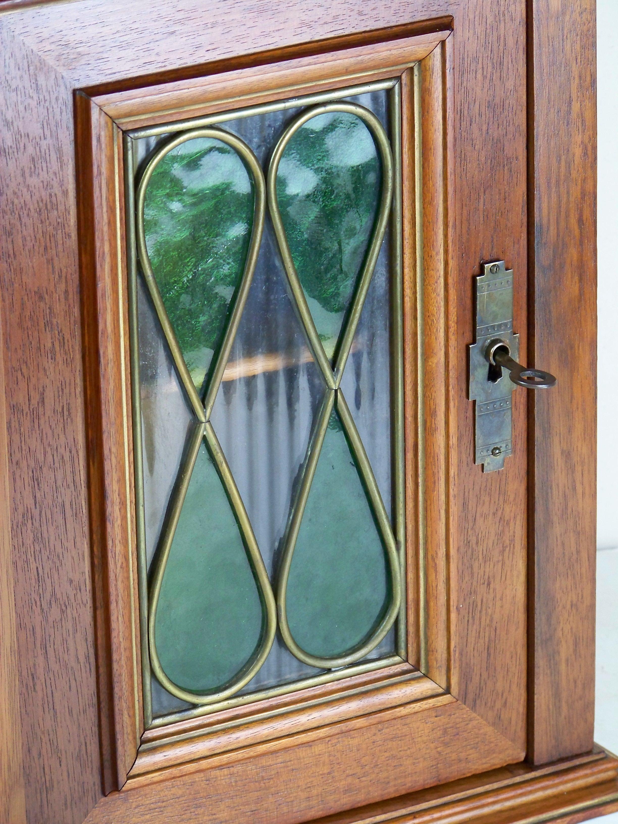 20th Century Wall cabinet with stained glass