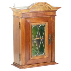 Antique Wall cabinet with stained glass