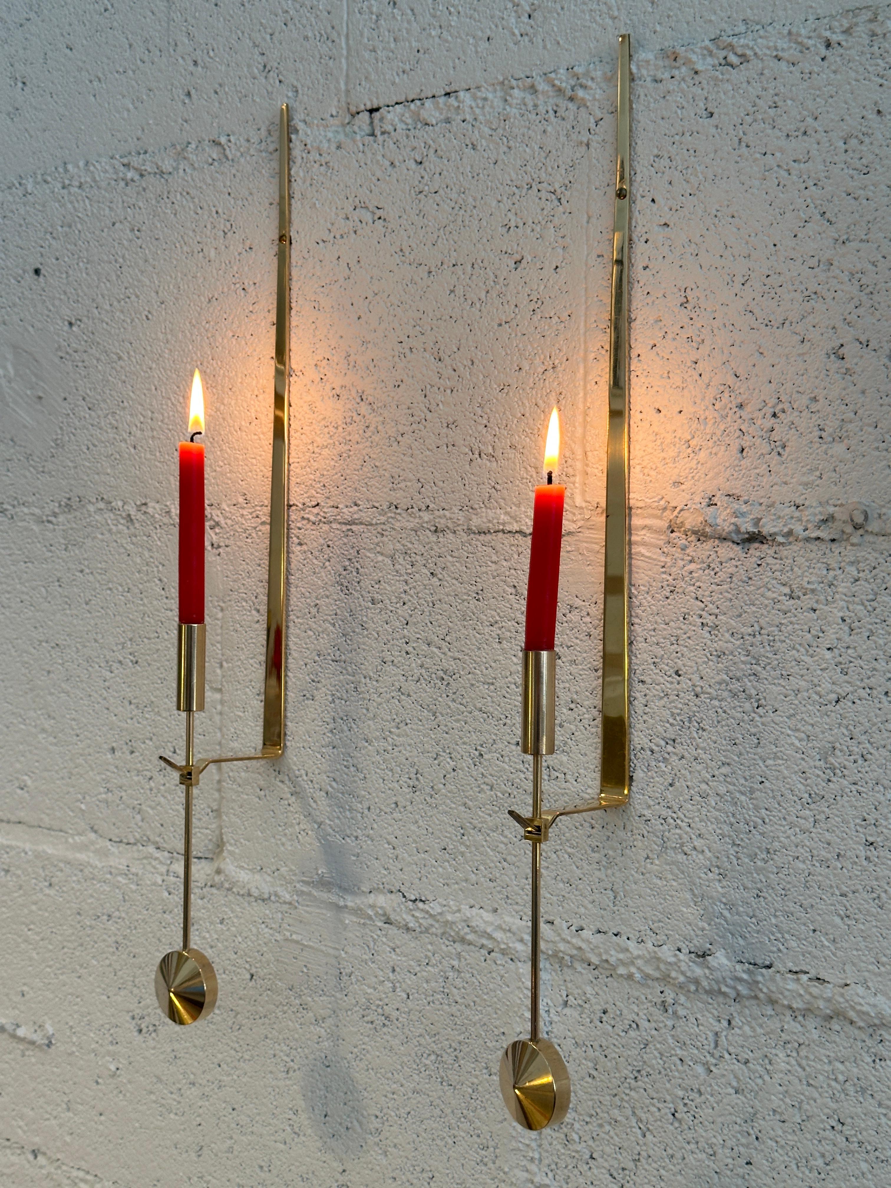 Mid-20th Century Wall Candle Brass. Sweden design by Pierre Forsell for Skultuna, No. 71. 1950s For Sale