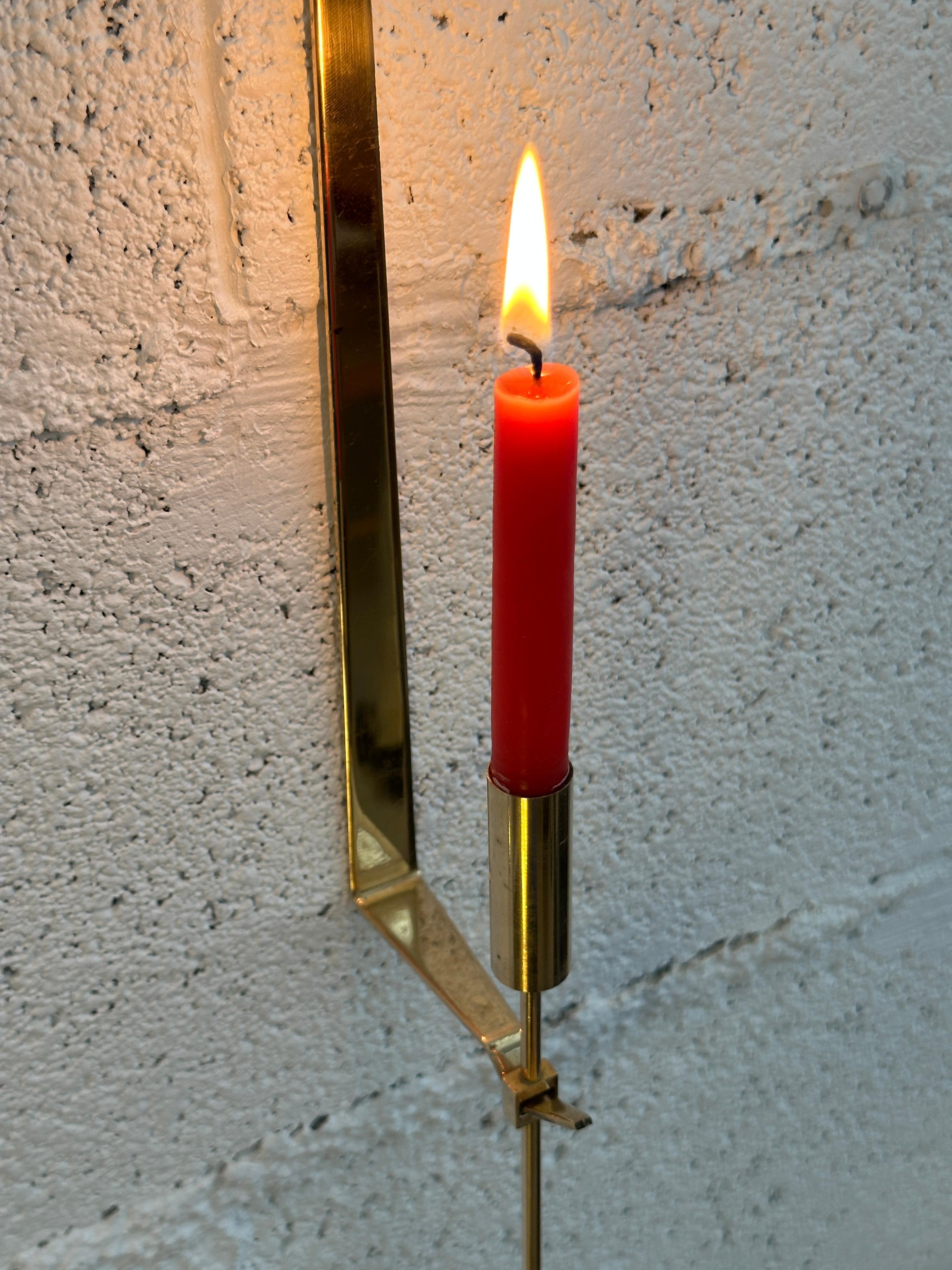 Wall Candle Brass. Sweden design by Pierre Forsell for Skultuna, No. 71. 1950s For Sale 3