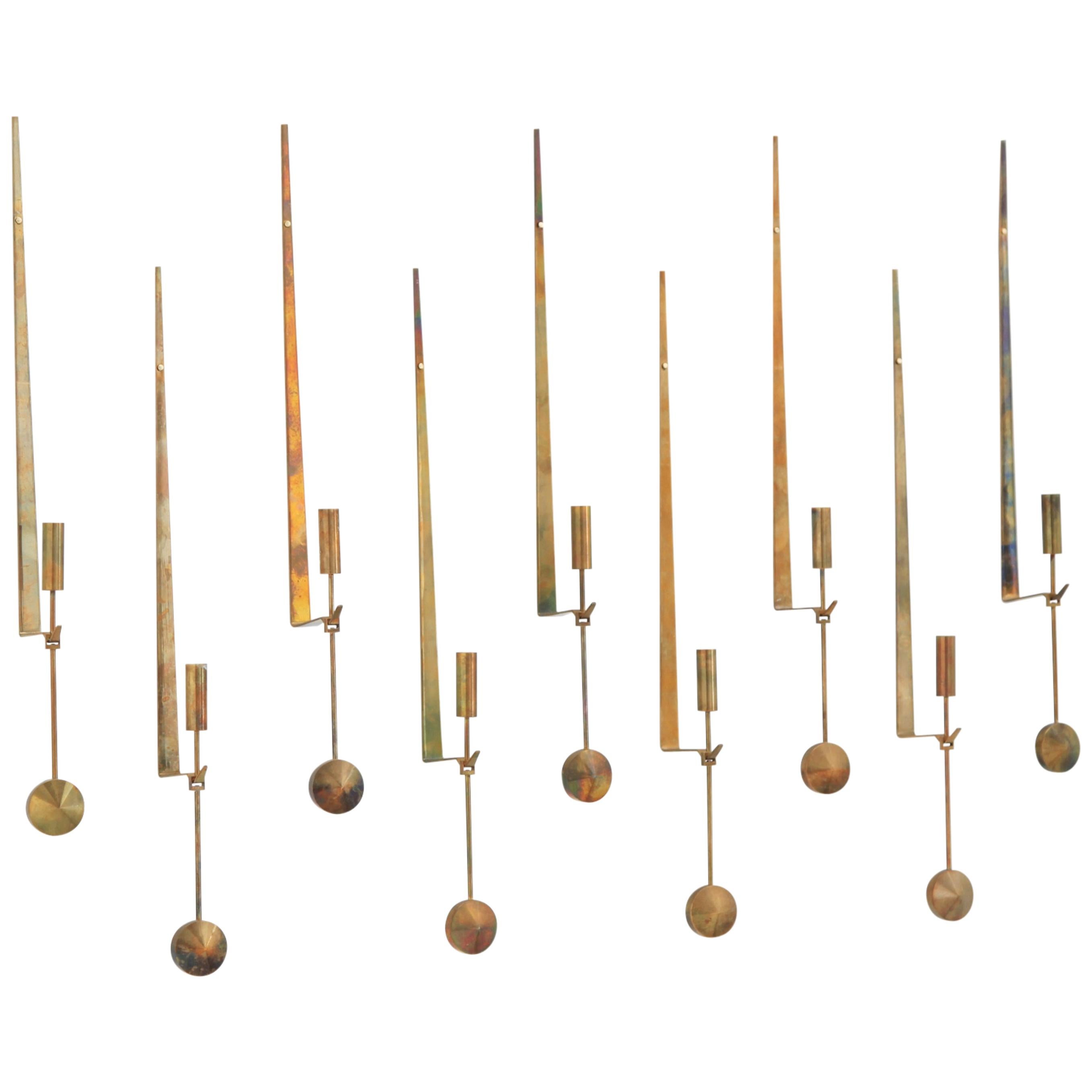 Wall Candleholders by Pierre Forssell, Skultuna, Sweden, 1950s For Sale