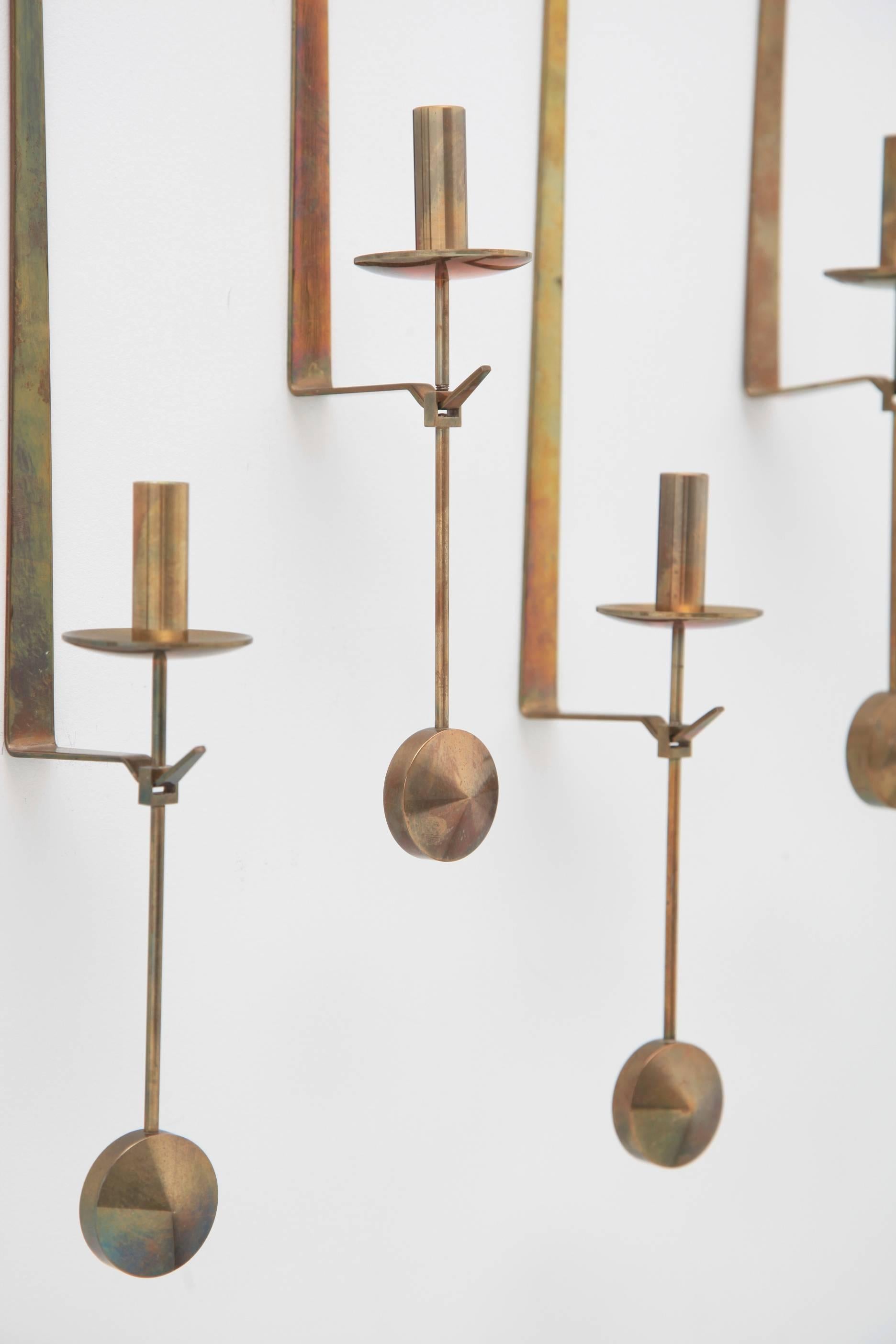 Wall Candleholders by Pierre Forssell, Skultuna, Sweden, 1950s In Good Condition In London, GB