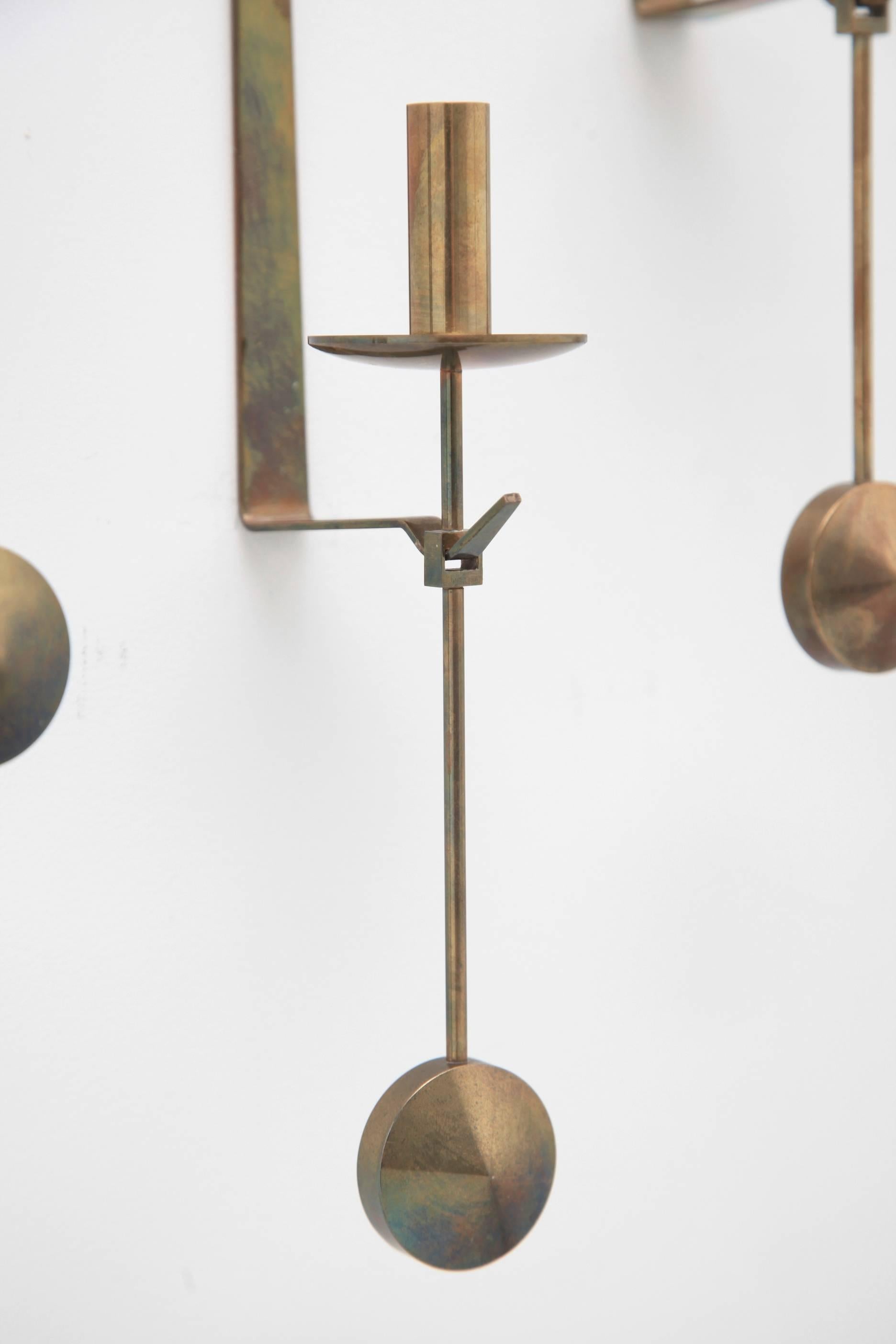 20th Century Wall Candleholders by Pierre Forssell, Skultuna, Sweden, 1950s