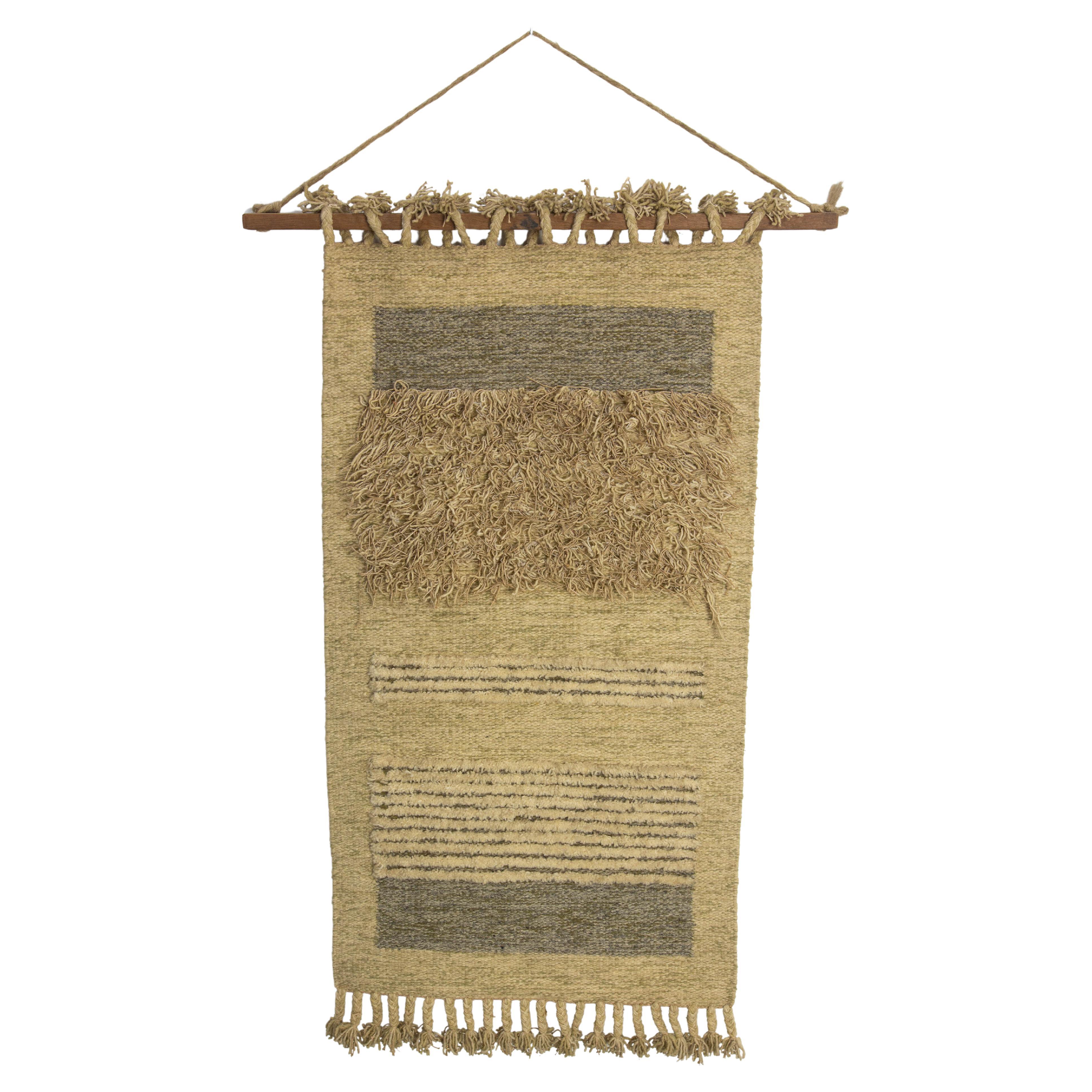 Wandteppich Wolle und Wood, um 1970