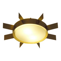 Wall Ceiling Lamp Sun by Gio Ponti Limited Edition 2012 2017 Satined Brass