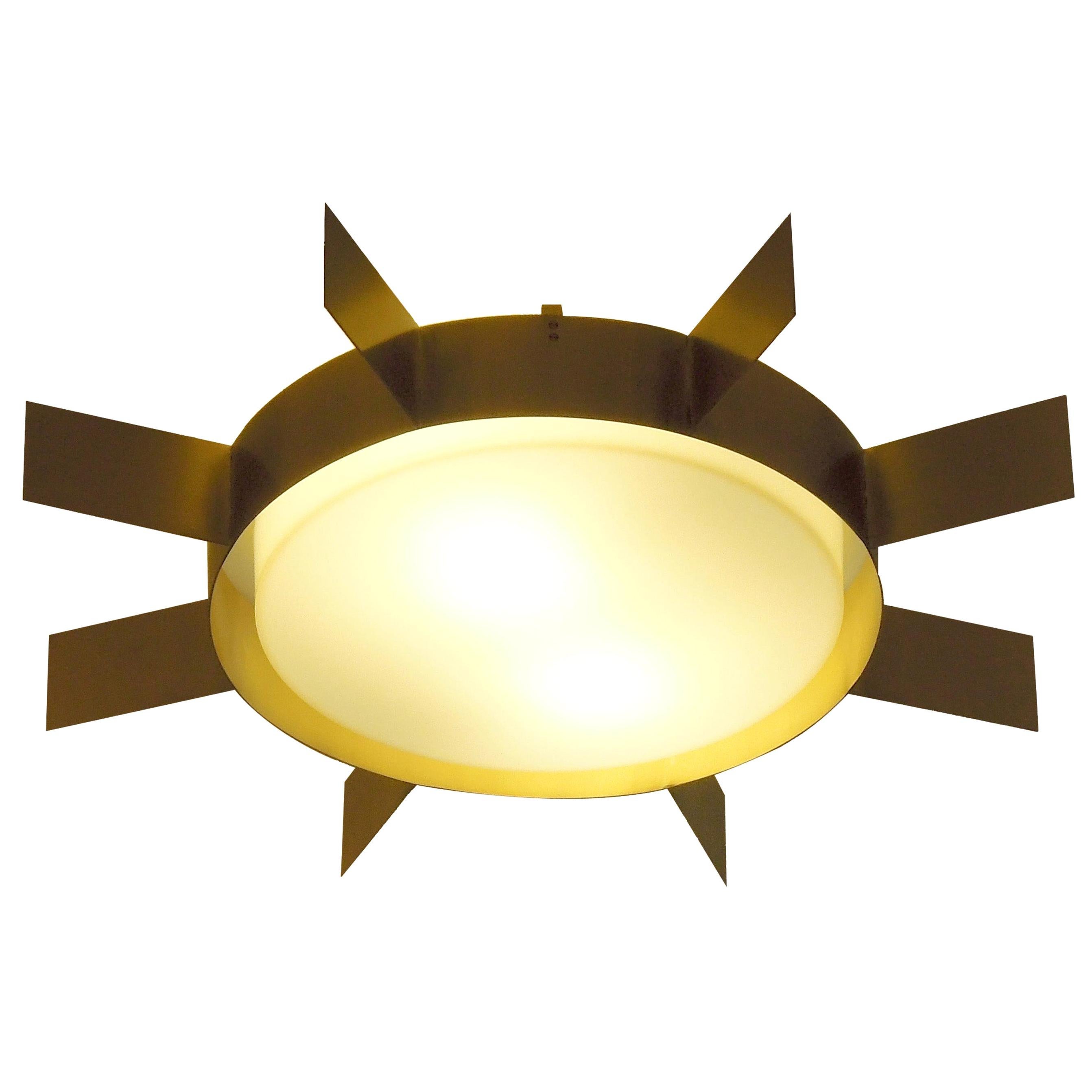 Wall Ceiling Lamp Sun by Gio Ponti Limited Edition 2012 2017 Satined Brass For Sale