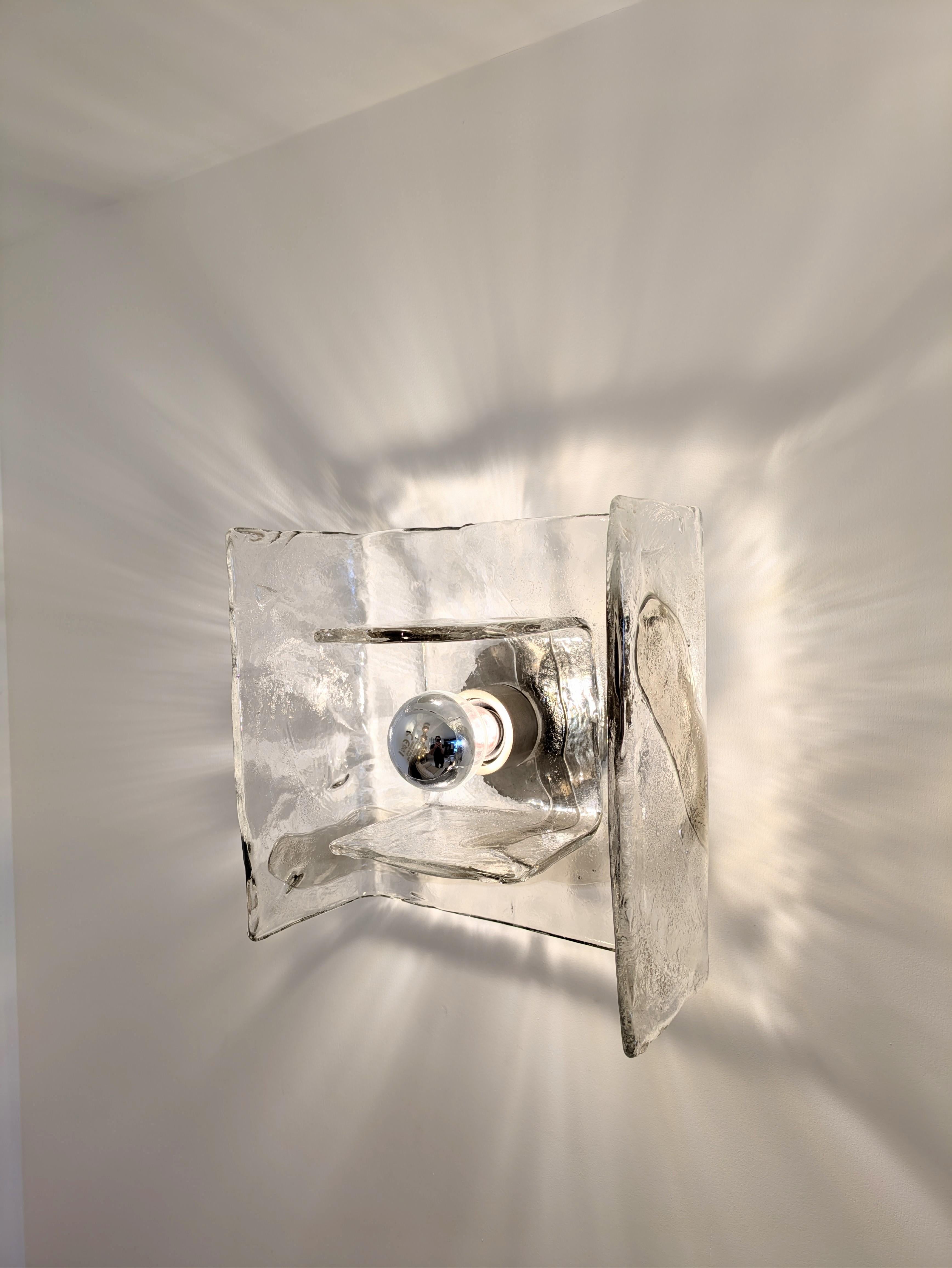 Wall - ceiling Murano light by Kalmar Lighting, design byCarlo Nason Murano 1970 For Sale 2